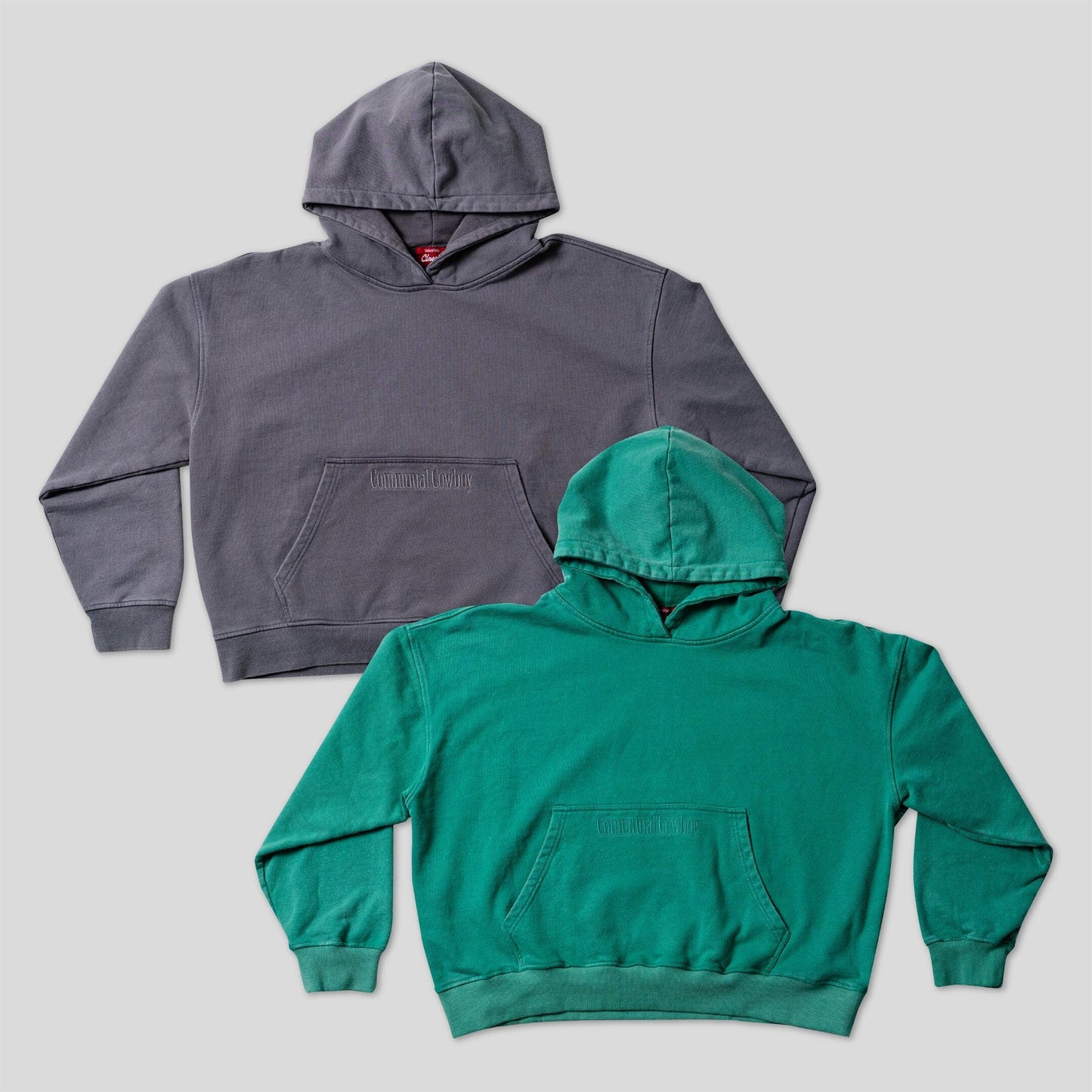 CLASSIC CROP HOODIE 2-PACK Communal Cowboy Vintage Gray/Kelly Green S Heavyweight Cotton