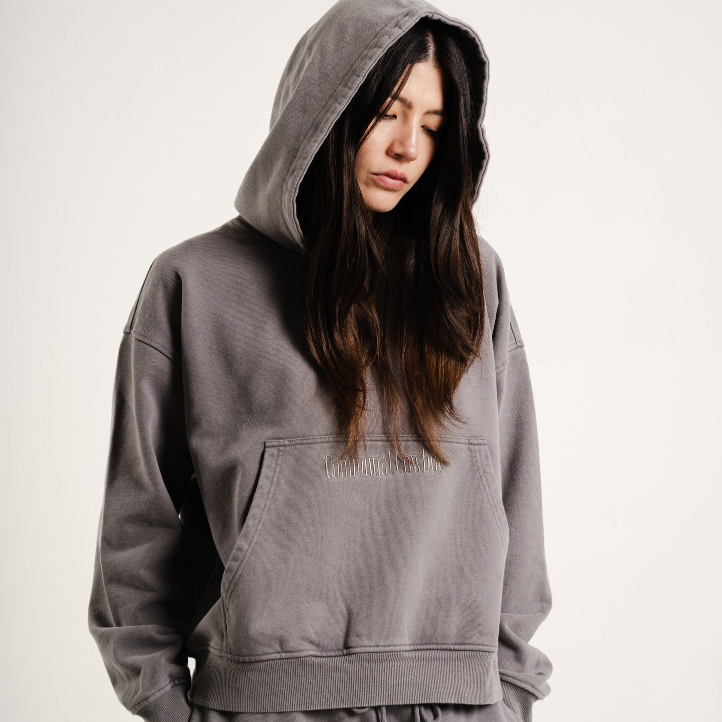 Classic Hoodie Set | Hoodie + Sweatpants | Vintage Gray Communal Cowboy