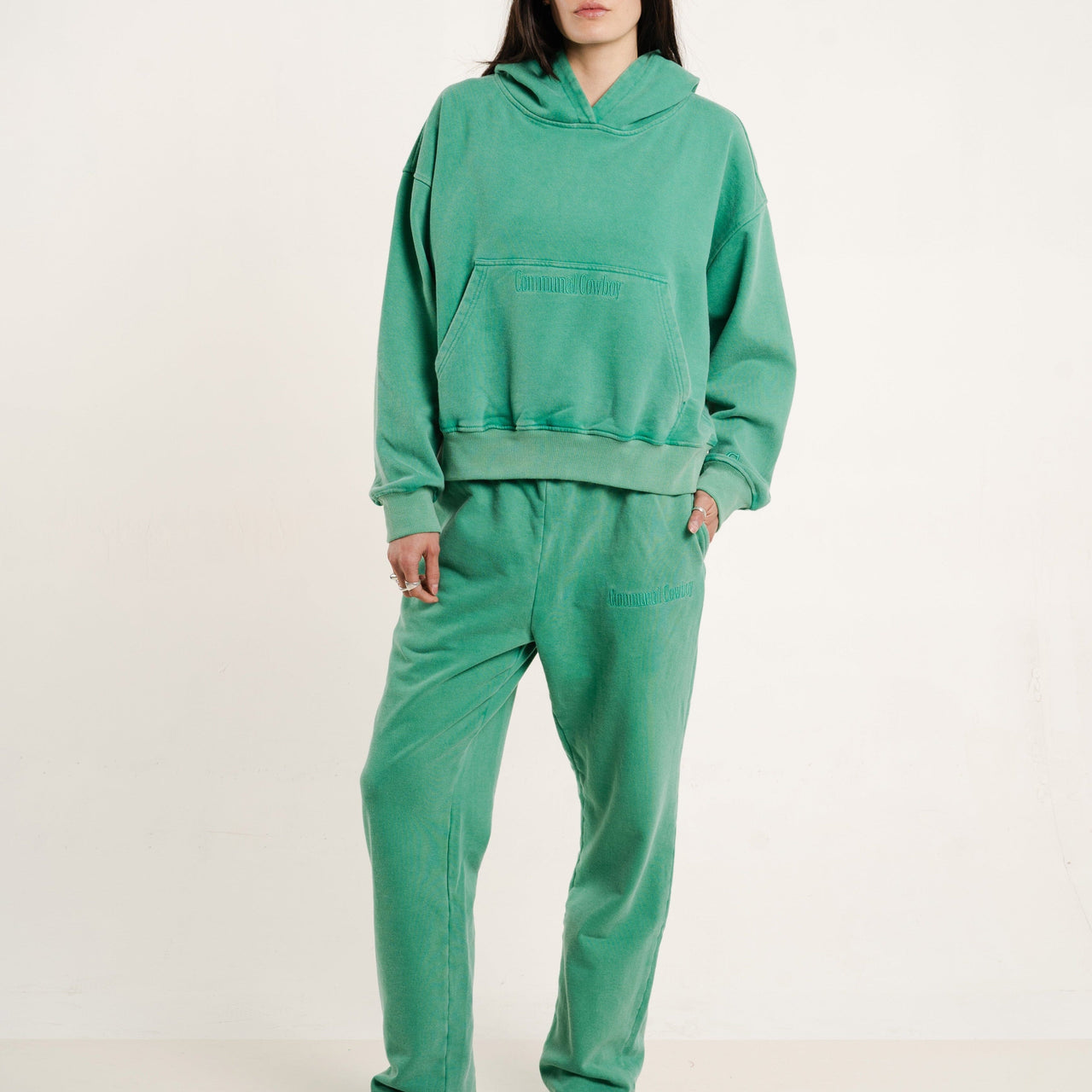 Classic Hoodie Set | Hoodie + Sweatpants | Kelly Green Communal Cowboy 