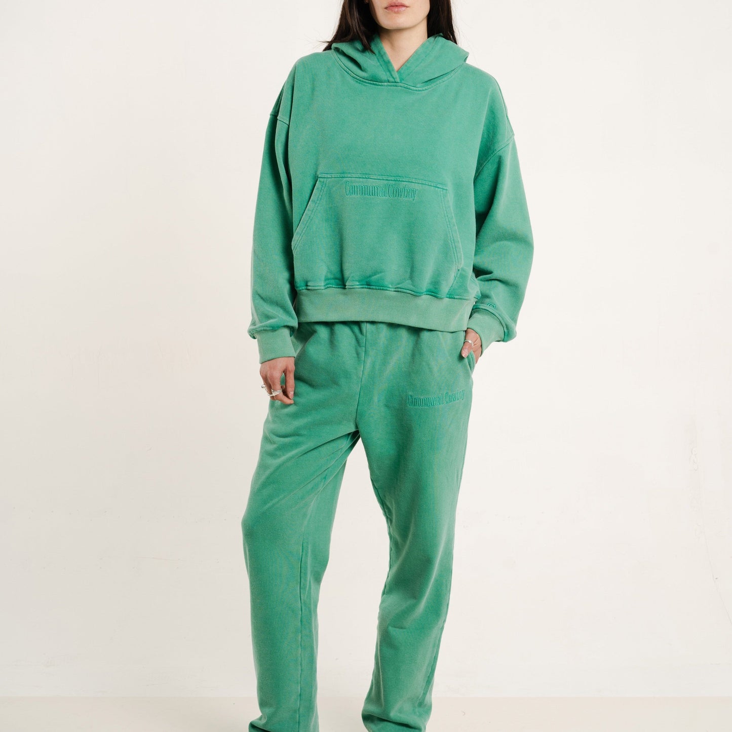 Classic Hoodie Set | Hoodie + Sweatpants | Kelly Green Communal Cowboy 