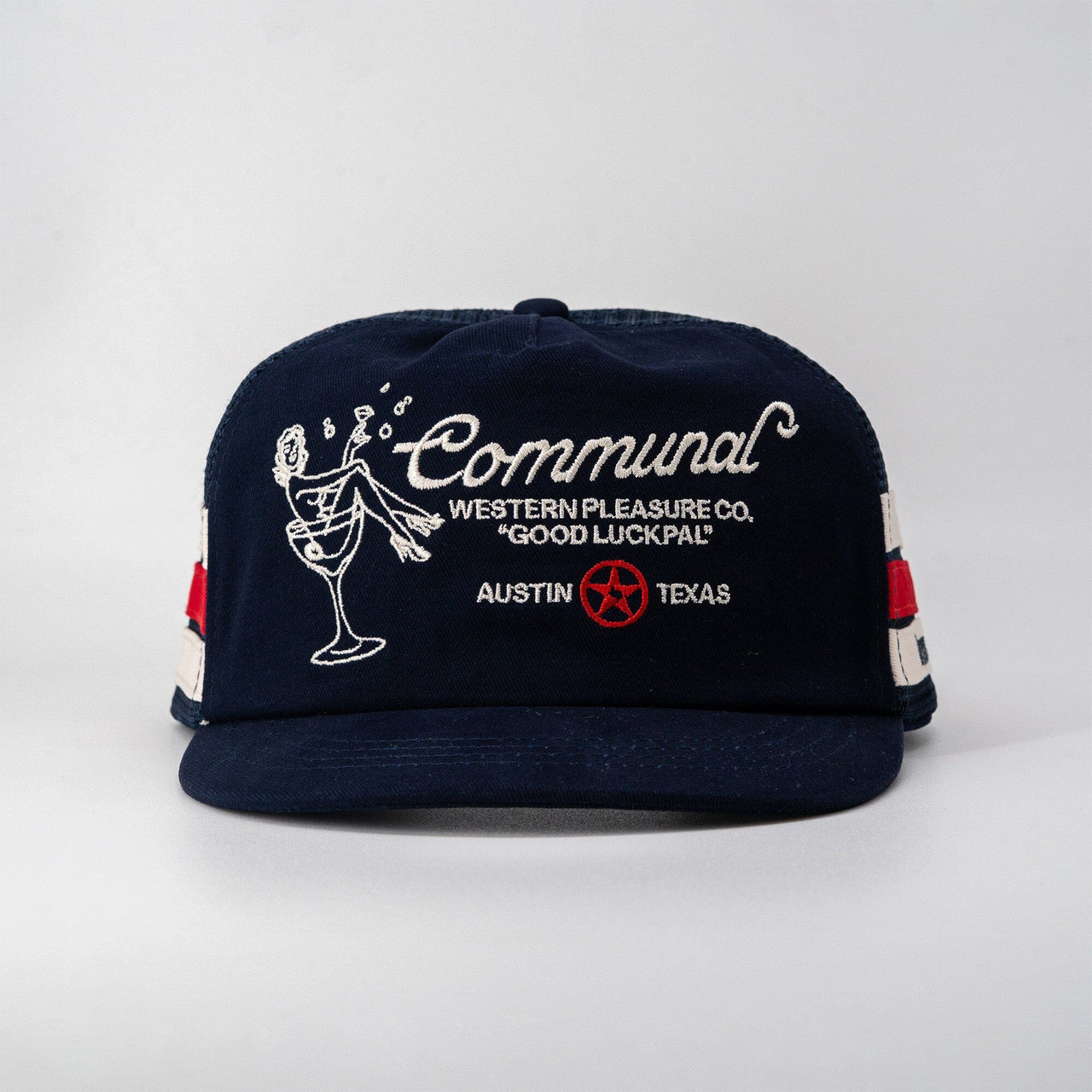 Cowboy Martini Short Brim Hat Communal Cowboy Navy Cotton Twill Short Brim