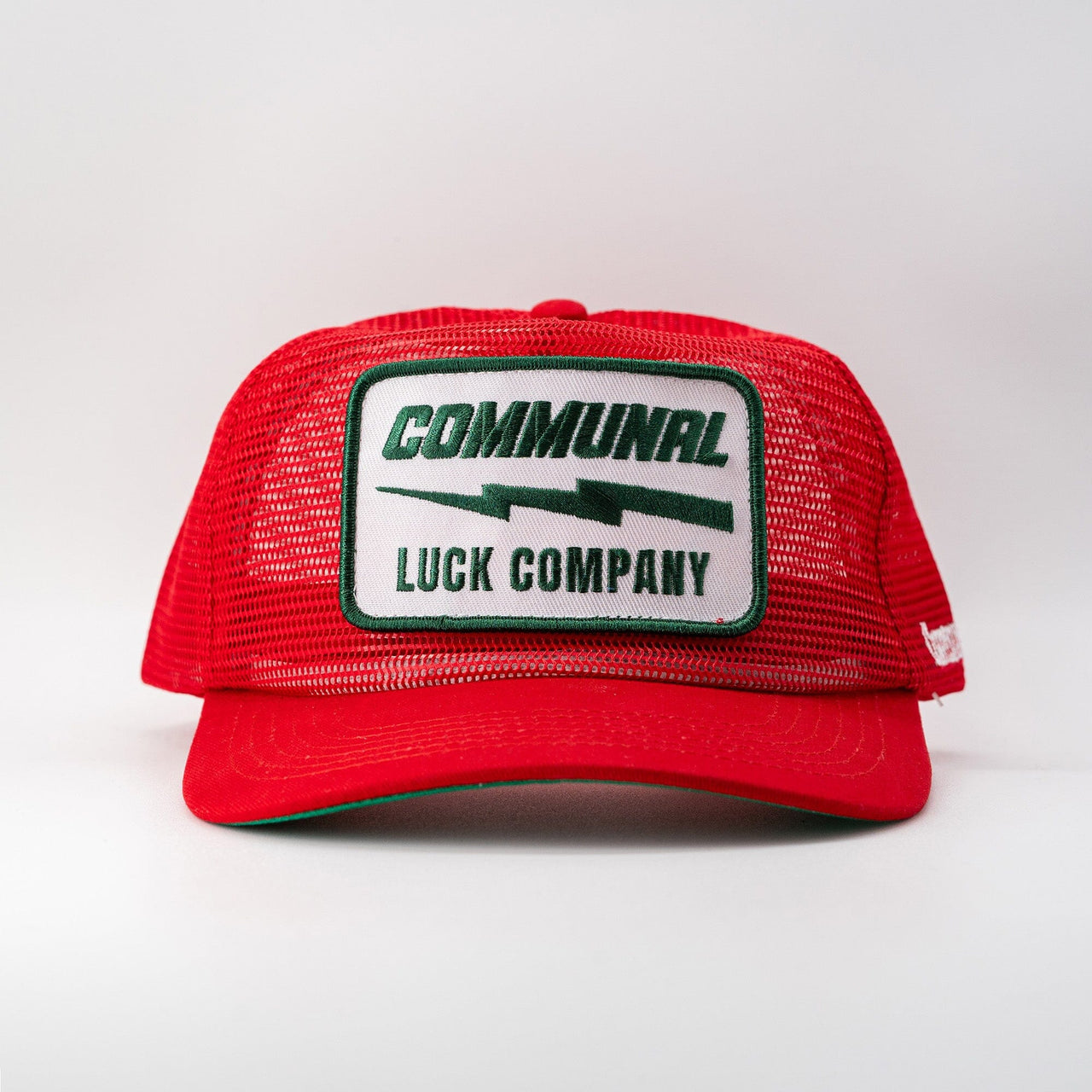 Red All-Mesh Luck Company Hat Front View