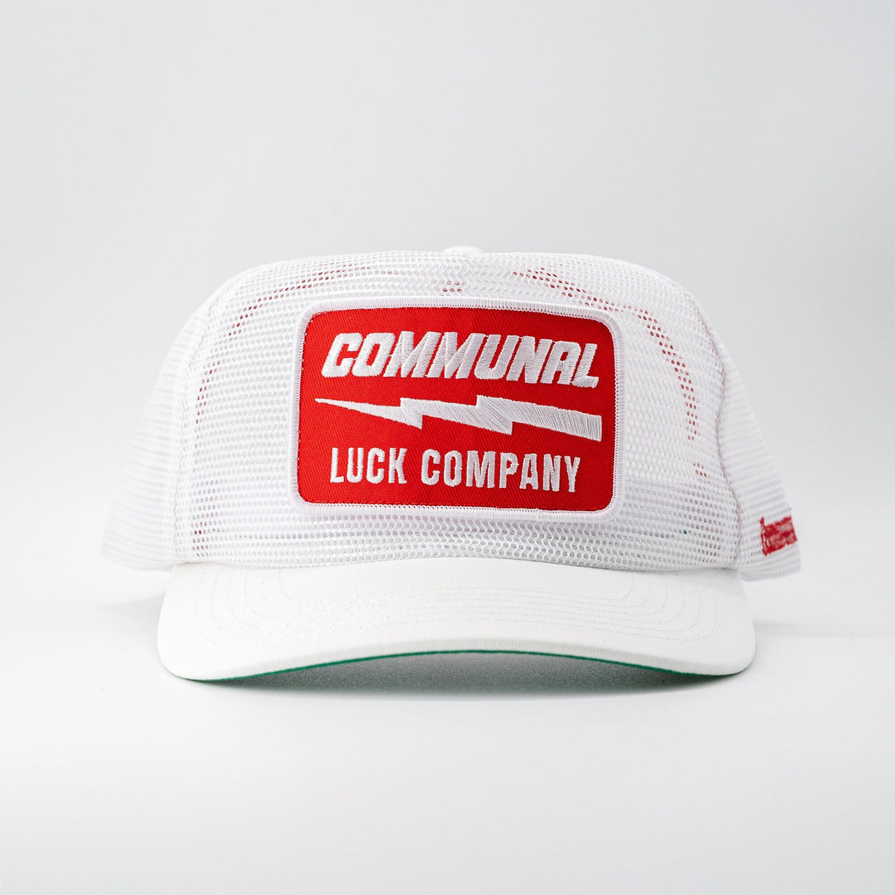 White All-Mesh Luck Company Hat Front View